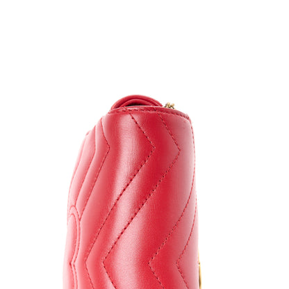 Gucci Calfskin Matelasse Super Mini GG Marmont Shoulder Bag Hibiscus Red 11 of 11