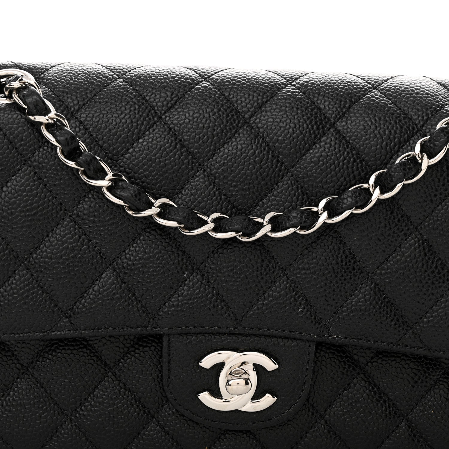 Chanel Caviar Quilted Medium Double Flap Black 8 of 14