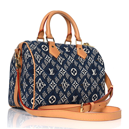 Louis Vuitton Jacquard Since 1854 Speedy Bandouliere 25 Blue 3 of 10