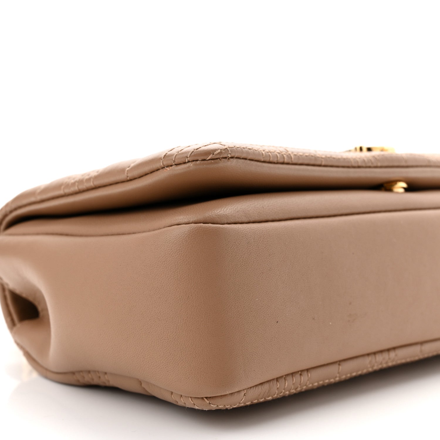 Burberry Lambskin Quilted Small Lola Bag Camel 9 of 10