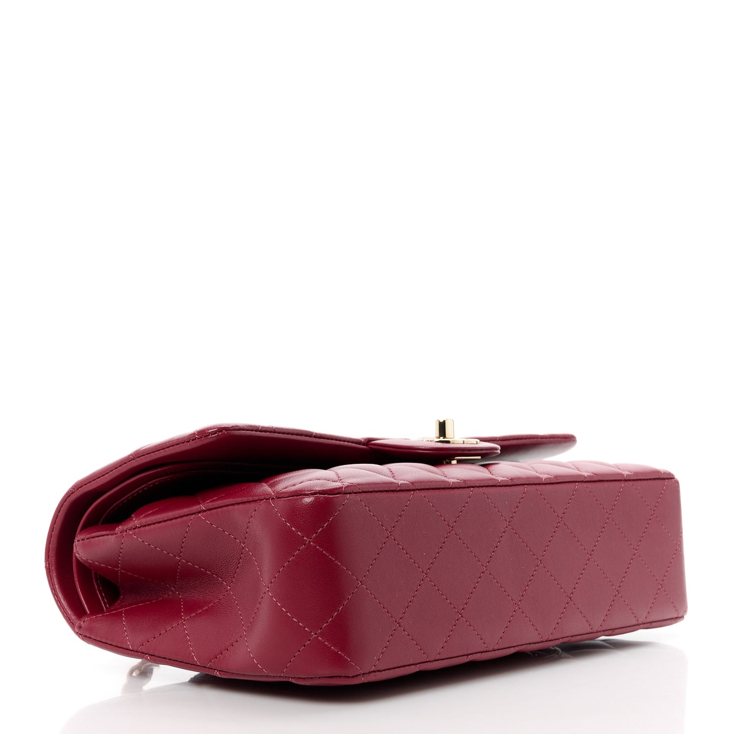 Lambskin Quilted Medium Double Flap Burgundy