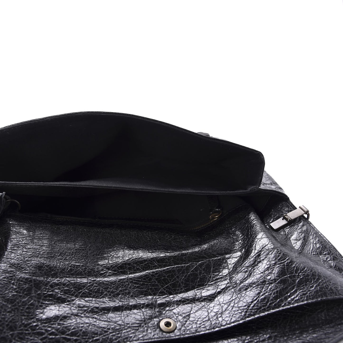 Agneau Classic Hardware Envelope Clutch Black