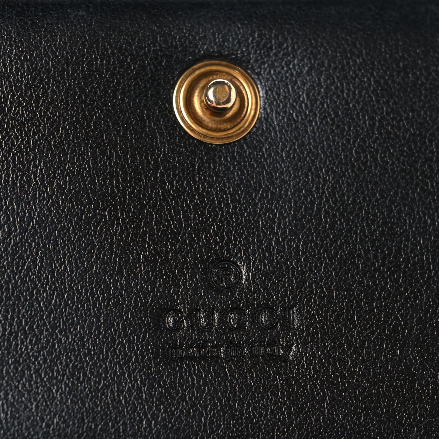 Calfskin Matelasse GG Marmont Card Case Black