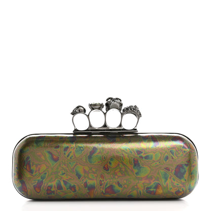 Alexander McQueen Lambskin Oil Slick Knuckle Box Multicolor 1 of 7