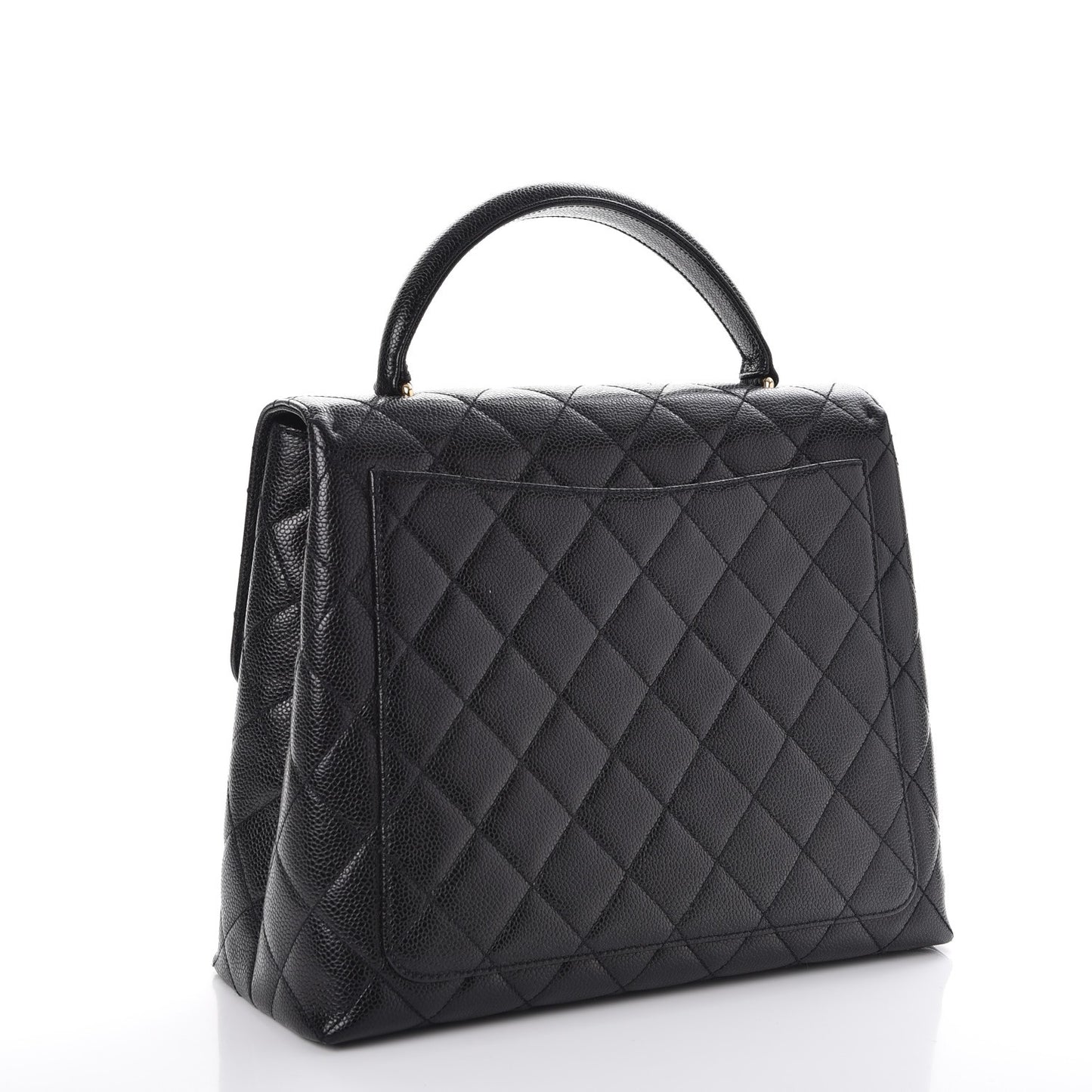 Caviar Quilted Jumbo Kelly Flap Black