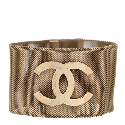 Chanel Metal Mesh CC Bracelet Light Gold 1 of 6