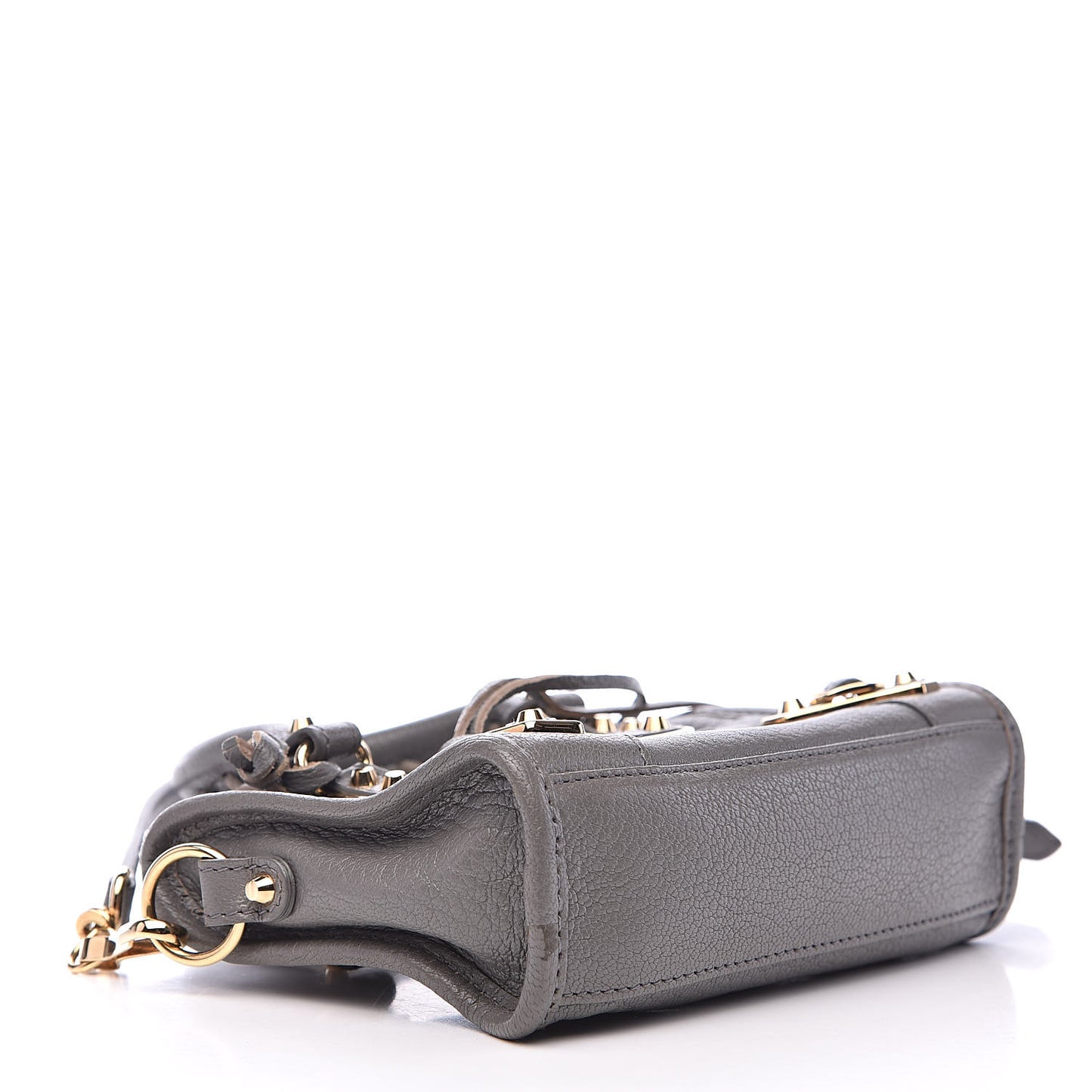 Chevre Gold Metallic Edge Hardware Nano City Gris Acier
