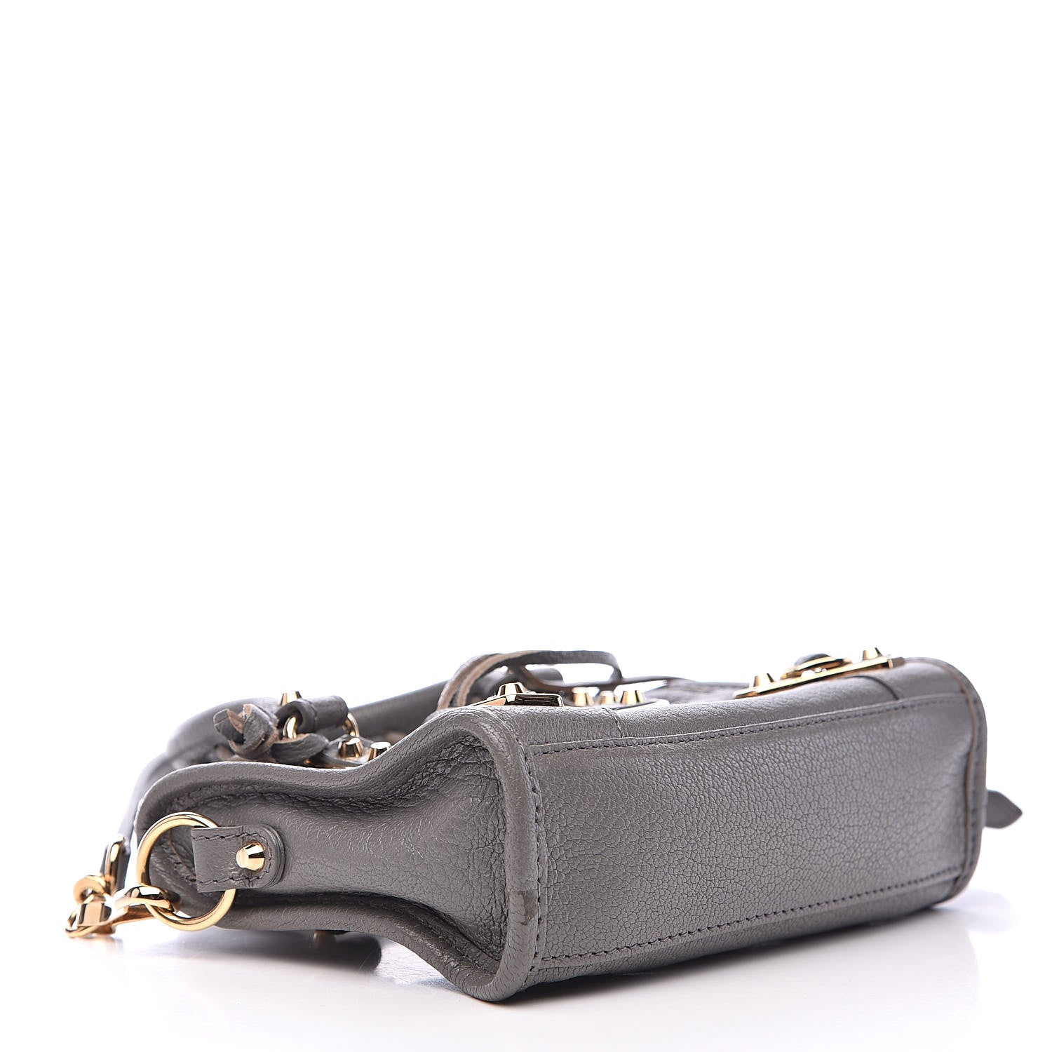 Balenciaga Chevre Gold Metallic Edge Hardware Nano City Gris Acier 4 of 9