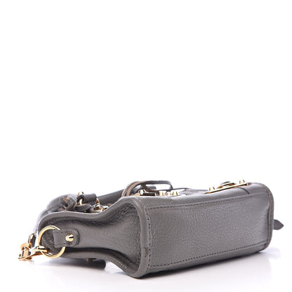 Balenciaga Chevre Gold Metallic Edge Hardware Nano City Gris Acier 4 of 9