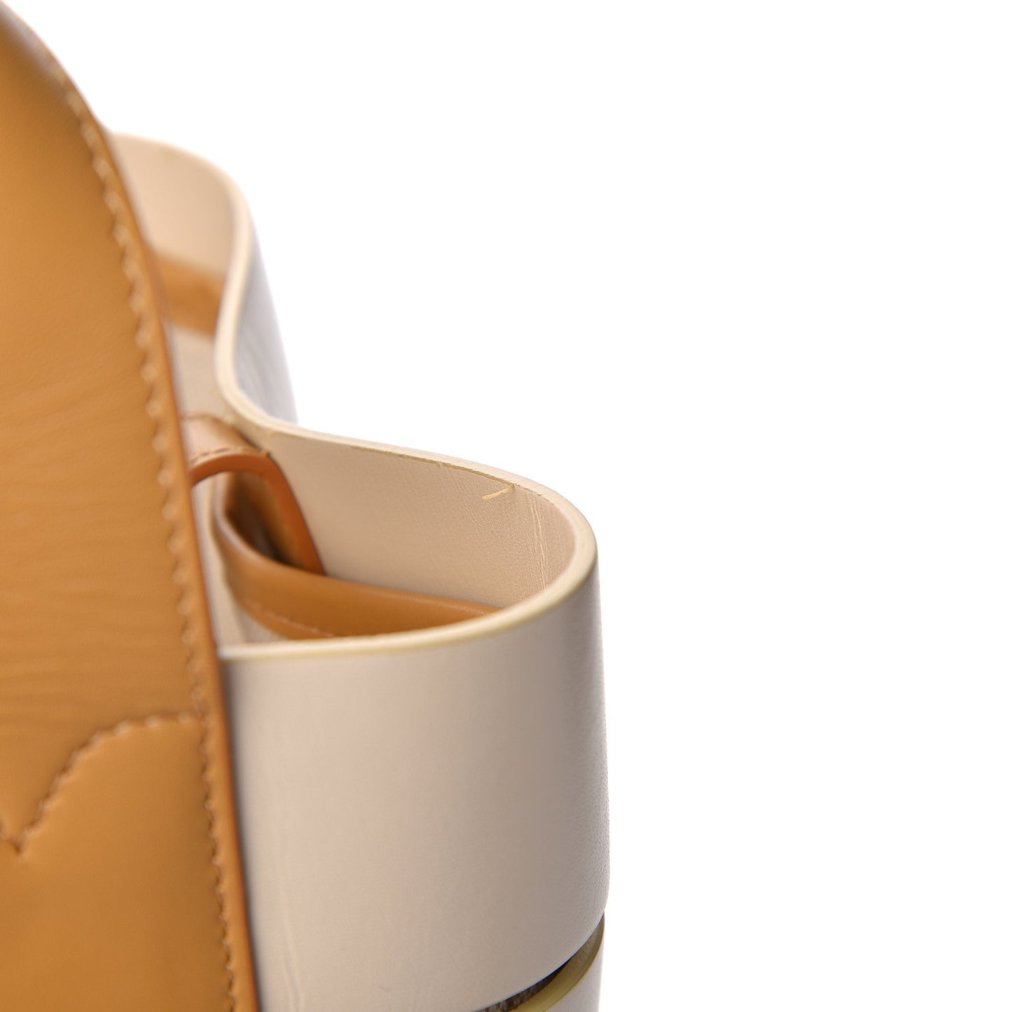 Calfskin Canvas Cutout Tote Sand