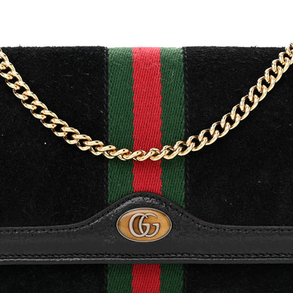Gucci Suede Patent Web Ophidia Wallet On Chain Black 8 of 10