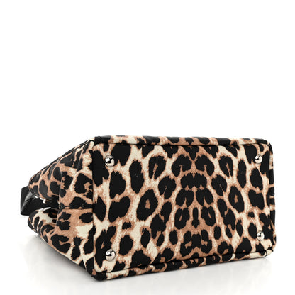 Prada Canvas Leopard Print Small Tote Miele 4 of 9