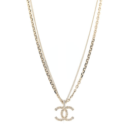 Chanel Crystal CC Multi Strand Chain Necklace Gold 1 of 7