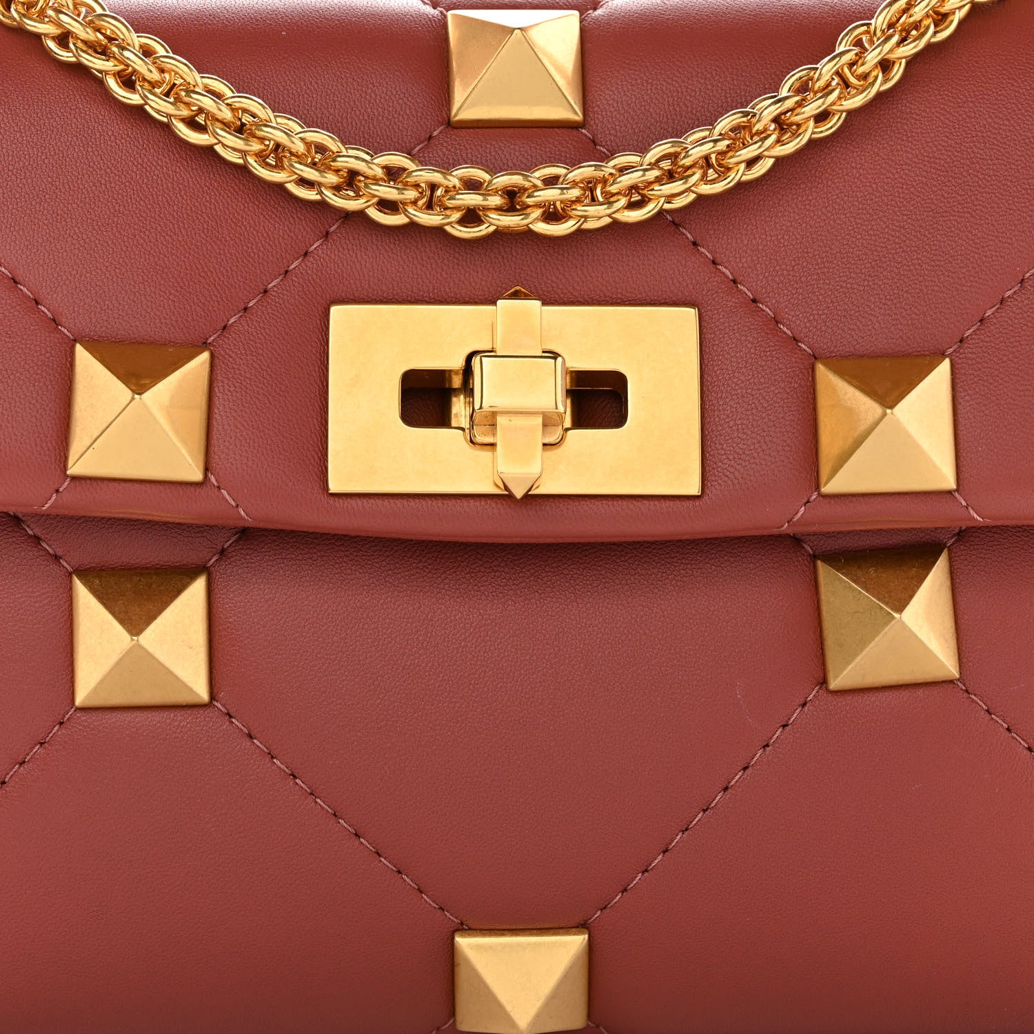 Valentino Garavani Nappa Medium Roman Stud Shoulder Bag Gingerbread 7 of 9