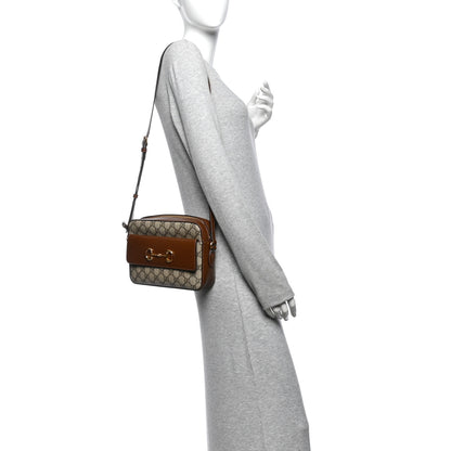 Gucci GG Supreme Monogram Small Horsebit 1955 Shoulder Bag Beige Brown Sugar 2 of 10