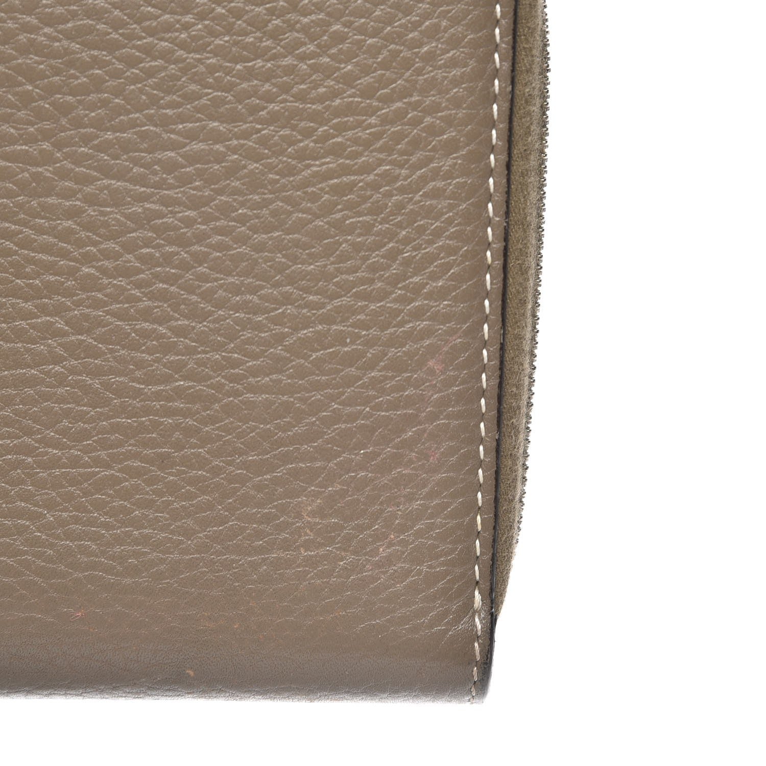 Celine Drummed Calfskin Large Zip Around Multifunction Wallet Souris 8 of 8