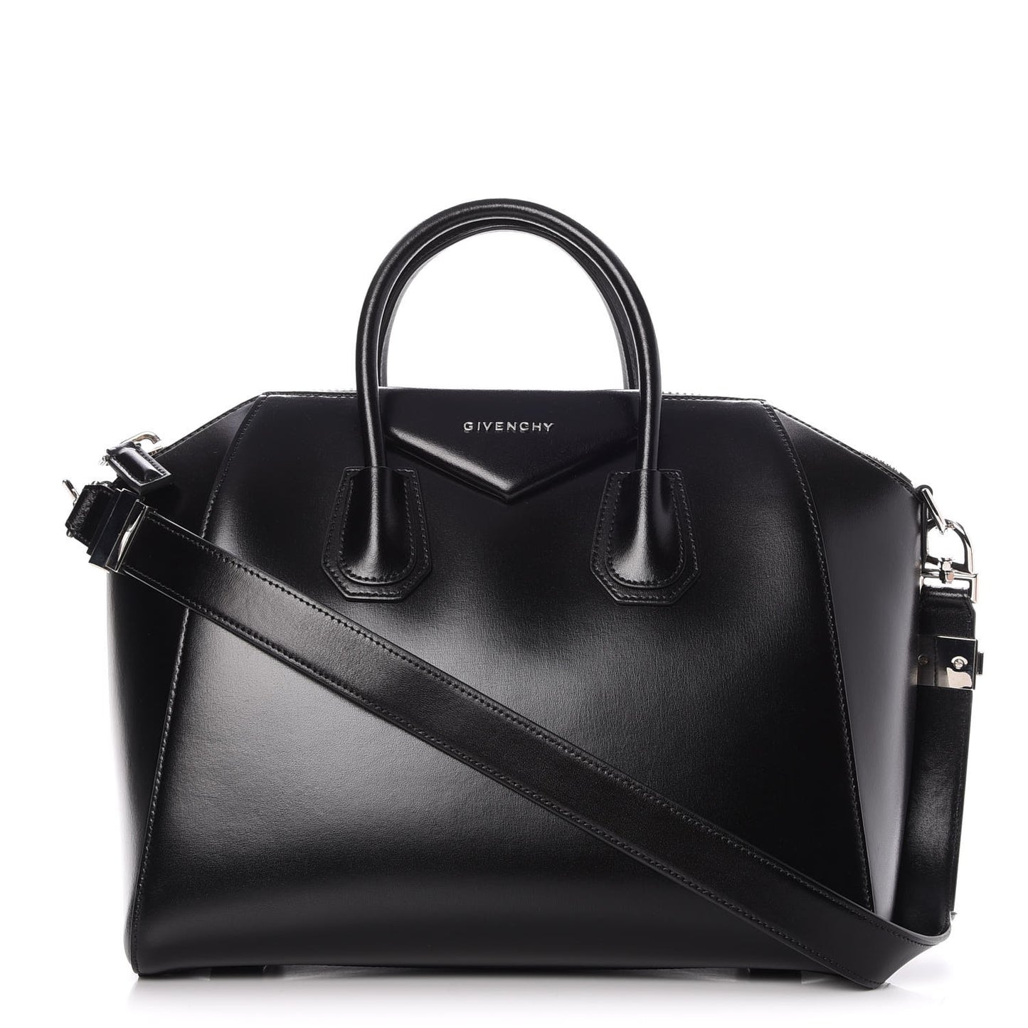 Shiny Lord Calfskin Medium Antigona Black