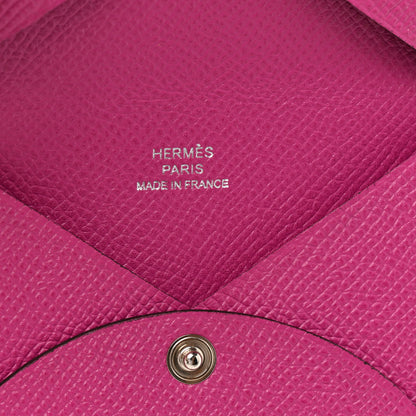 Hermes Epsom Calvi Card Case Rose Pourpre 6 of 9