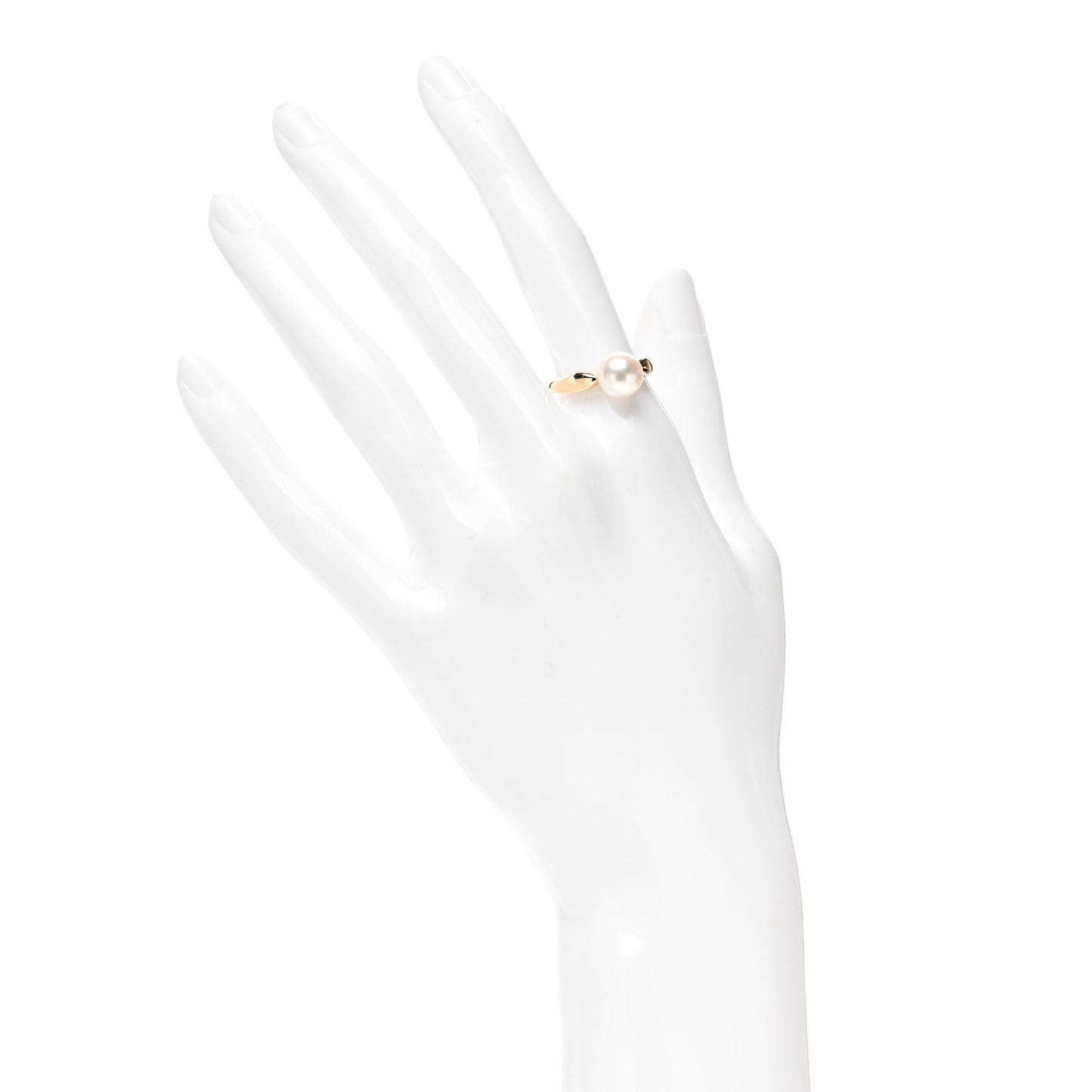 18K Yellow Gold Akoya Pearl 8mm Ring 53 6.5