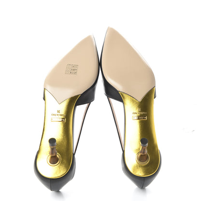 Gucci Nappa Cherry Pumps 38 Black 5 of 9