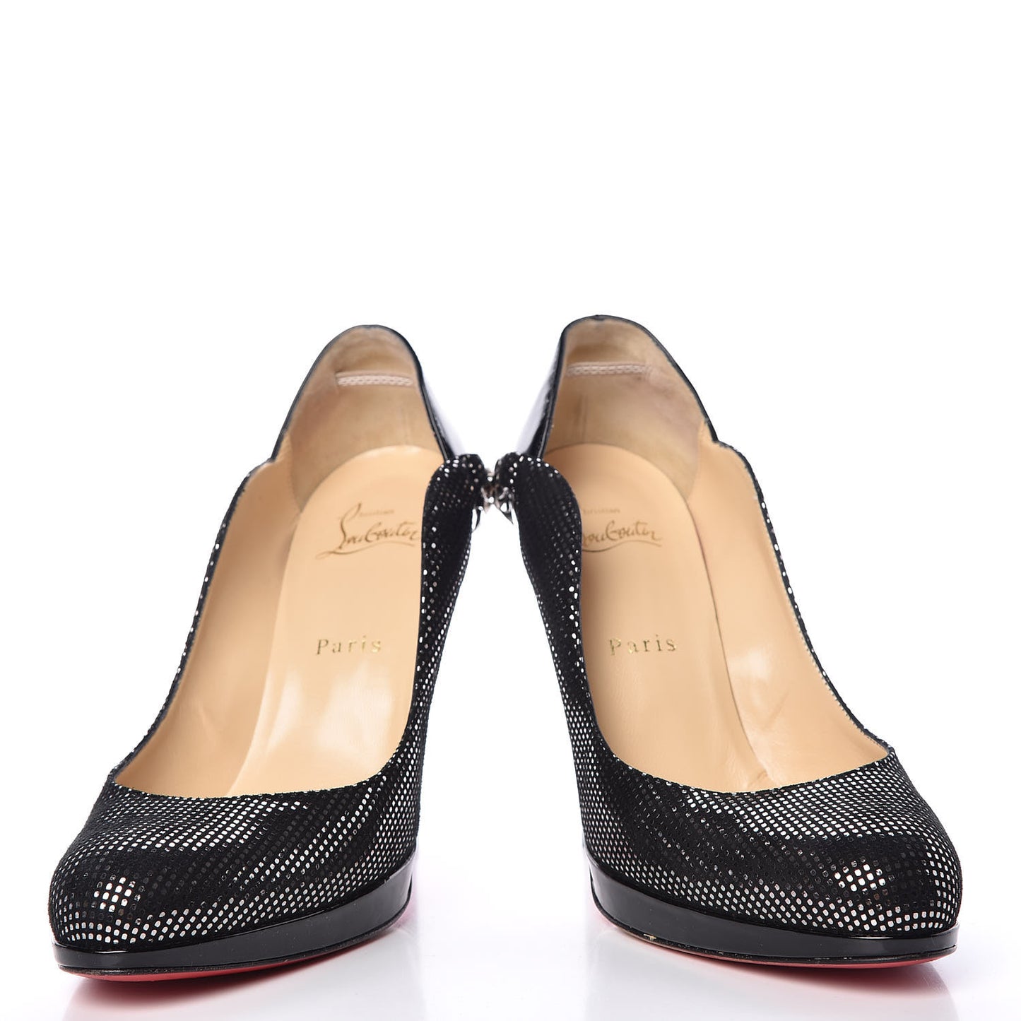 Patent Suede Square Doremi 120 Pumps 38 Platine
