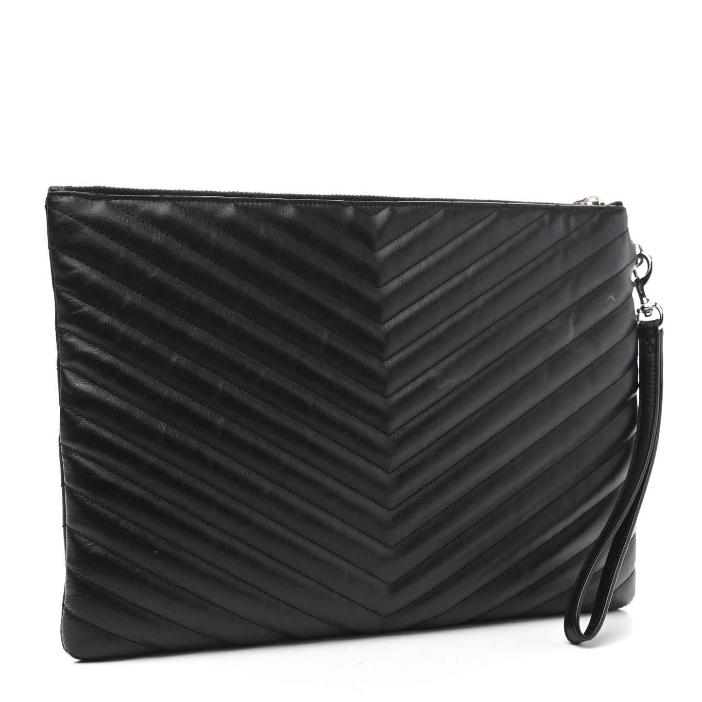 Calfskin Matelasse Monogram Cassandre Tablet Pouch Black