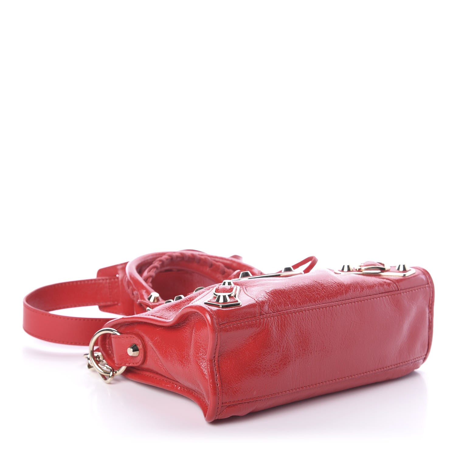 Balenciaga Chevre Gold Metallic Edge Hardware Mini City Rouge Grenade 4 of 8