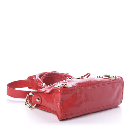 Balenciaga Chevre Gold Metallic Edge Hardware Mini City Rouge Grenade 4 of 8
