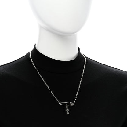 Chrome Hearts Sterling Silver Safety Pin Baby Fat Cross Pendant Necklace 2 of 5