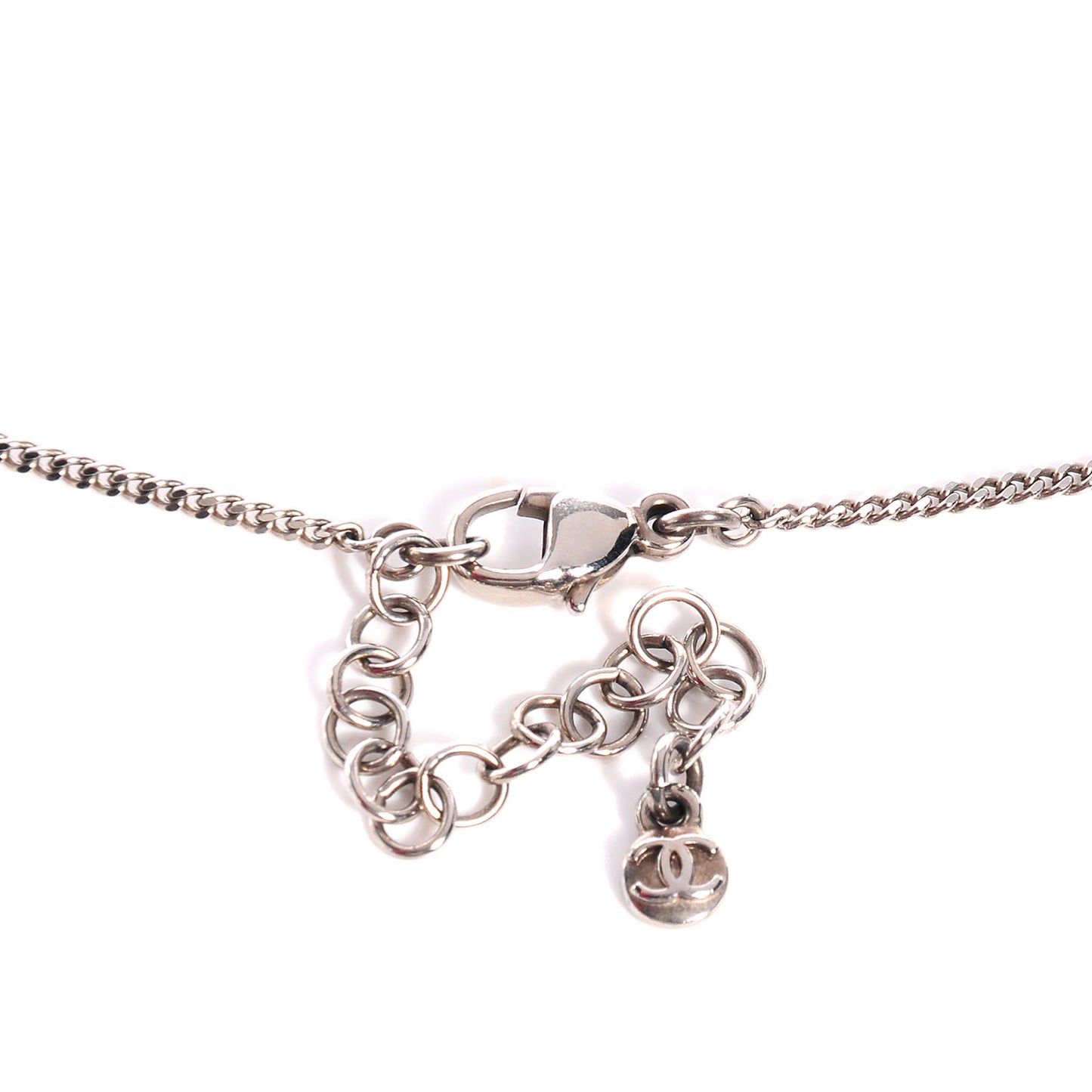 Baguette Crystal CC Necklace Silver