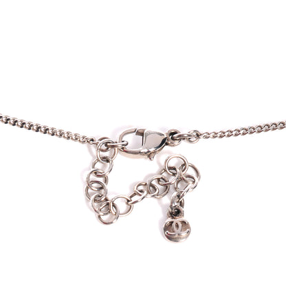 Chanel Baguette Crystal CC Necklace Silver 4 of 6