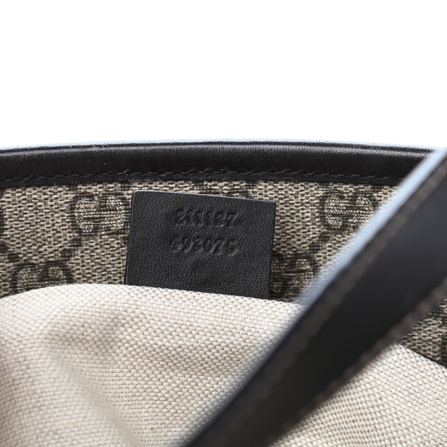 Gucci GG Supreme Monogram Medium Zippered Shopping Tote Dark Brown 7 of 9