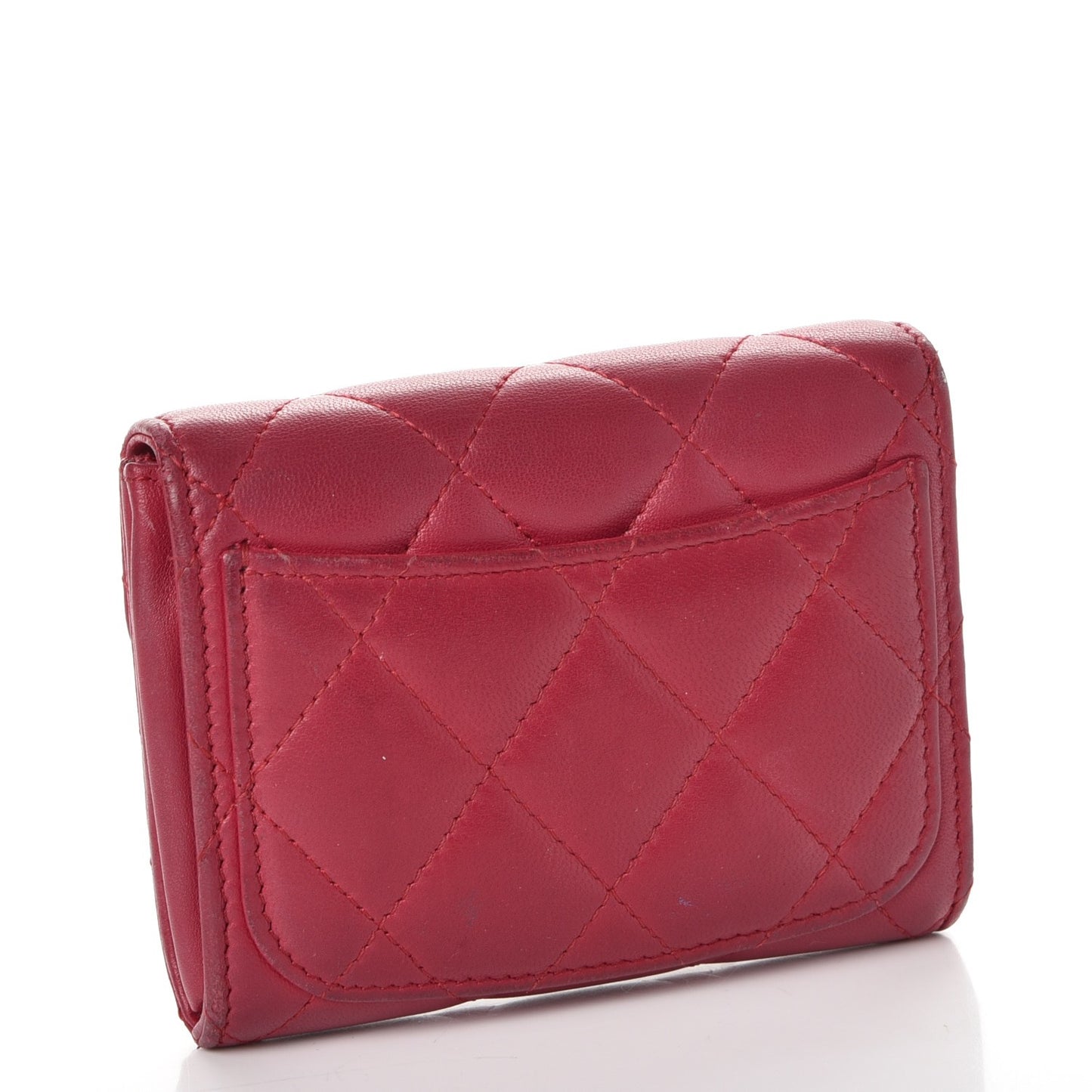 Lambskin Quilted Coin Purse Fuchsia
