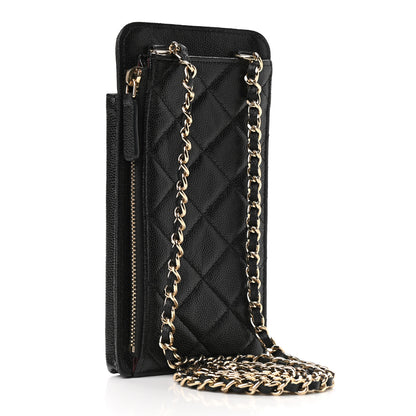 Chanel Caviar Quilted CC Phone Holder Black 3 of 11