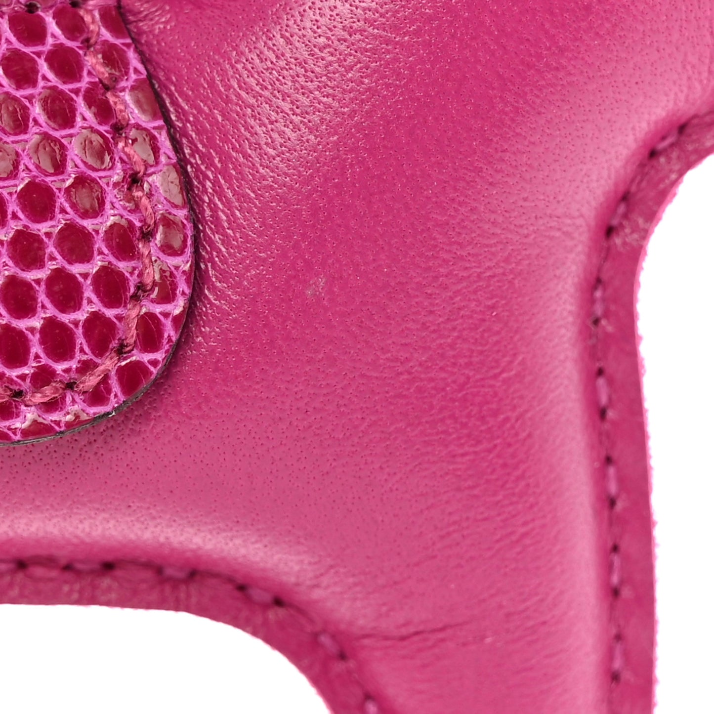 Milo Lambskin Lizard Touch Grigri Rodeo Horse Bag Charm PM Rose Pourpre