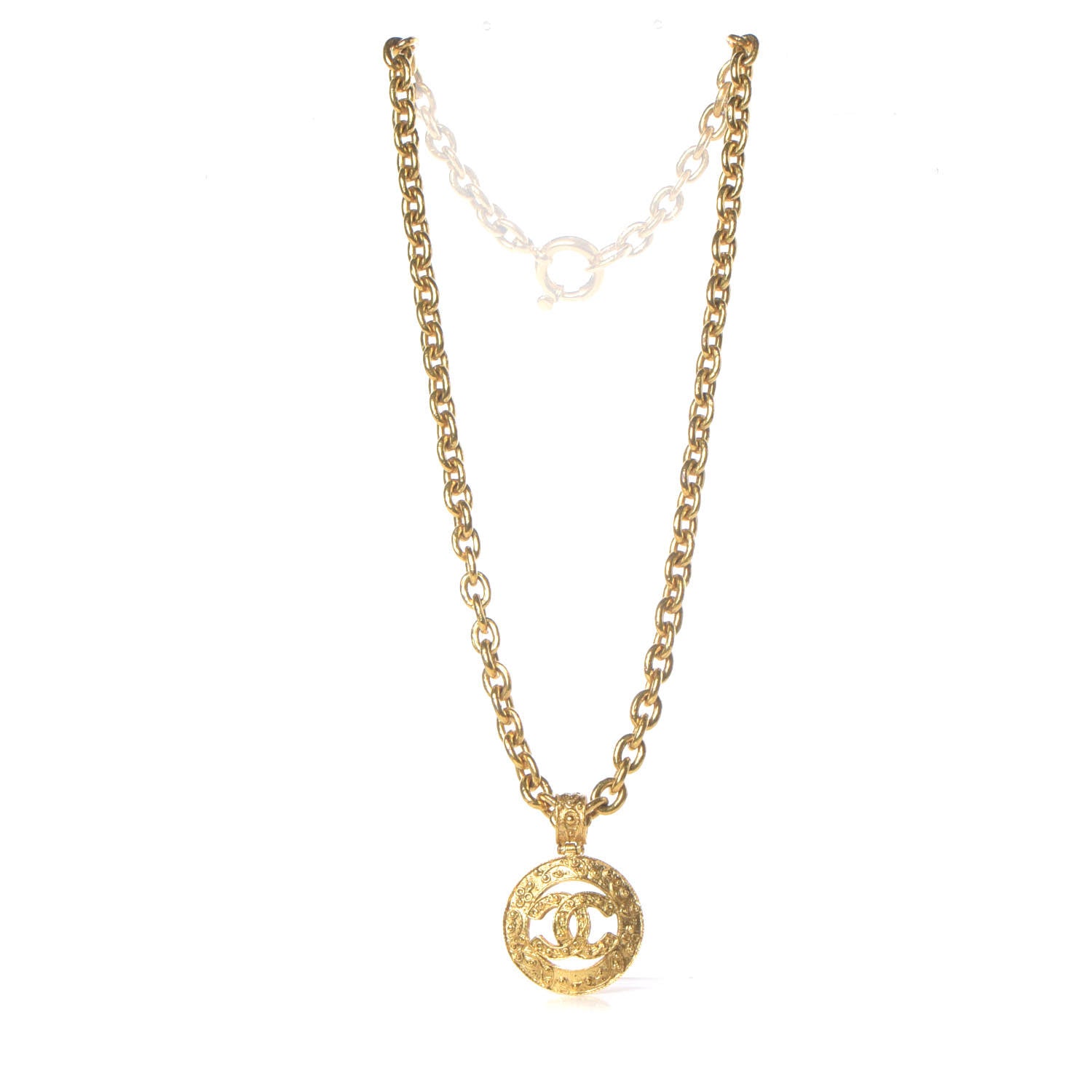 Chanel Chain CC Long Pendant Necklace Gold 3 of 7