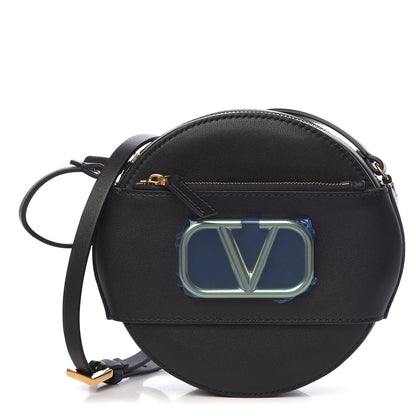 Valentino Garavani Calfskin VLogo Round Crossbody Bag Black 1 of 10