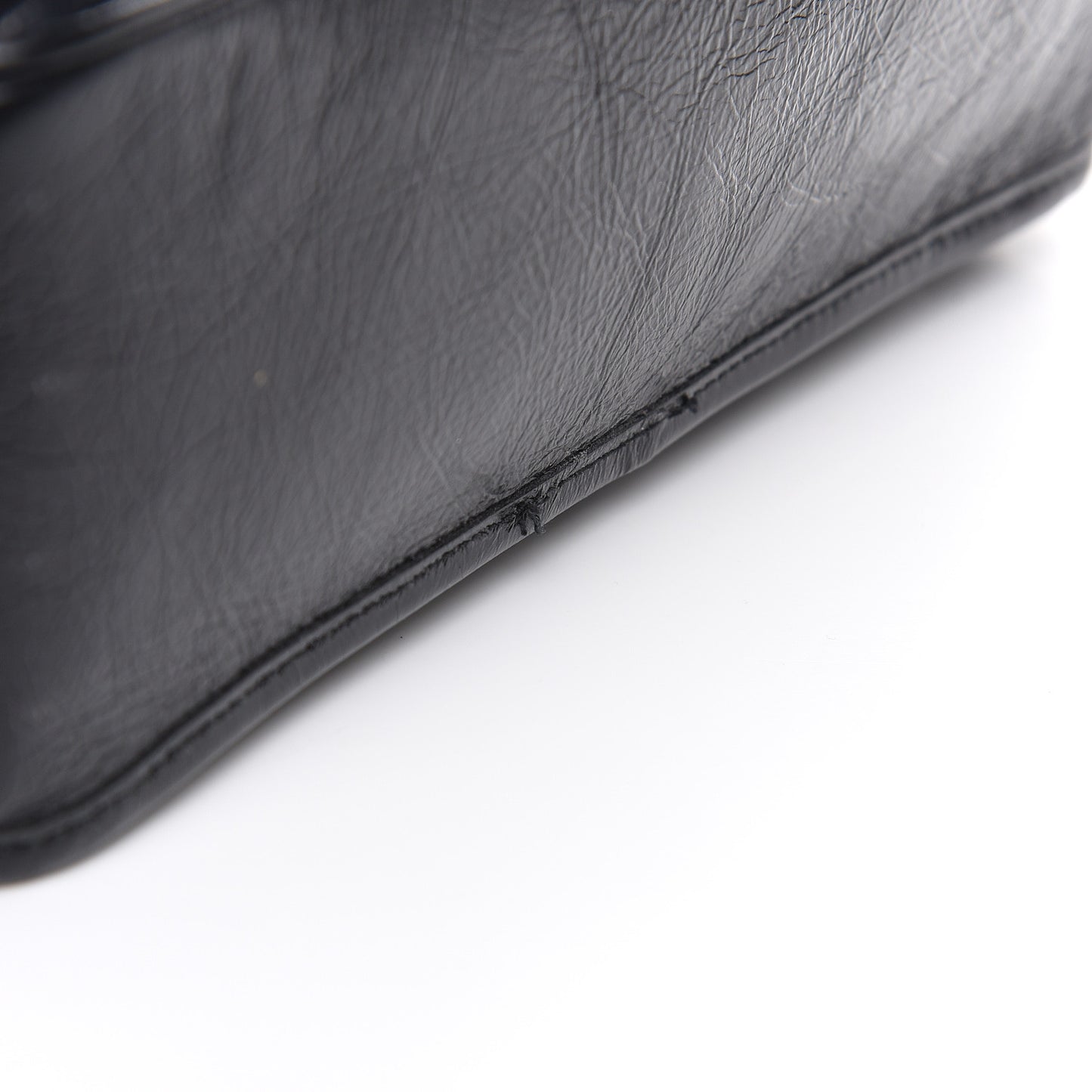 Crinkled Calfskin Matelasse Monogram Medium Niki Chain Satchel Black