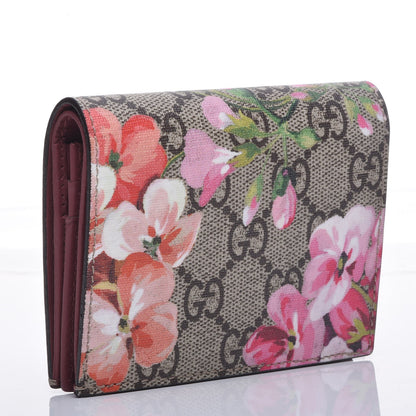 Gucci GG Supreme Monogram Blooms Card Case Beige Multicolor Dry Rose 3 of 8