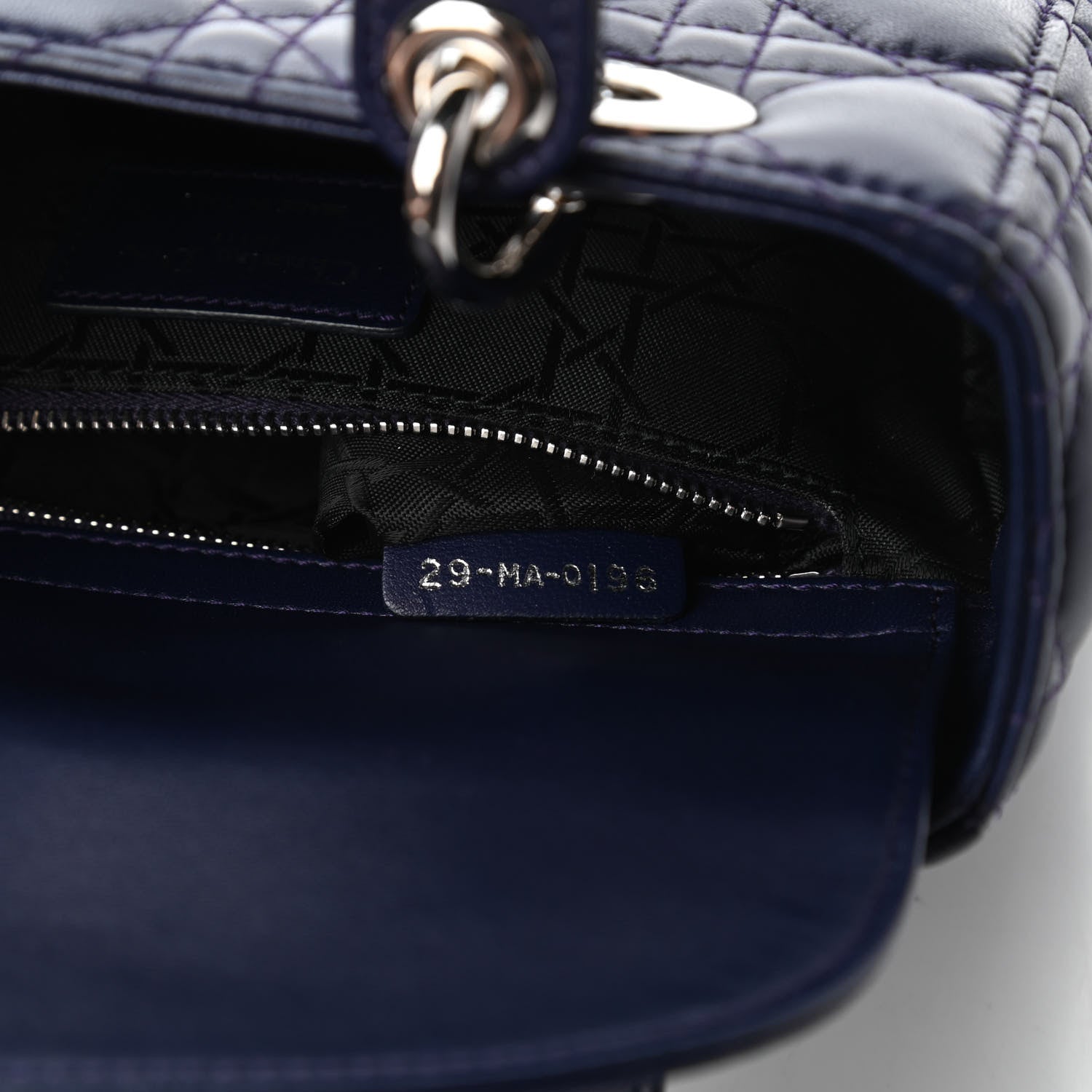 Christian Dior Lambskin Cannage Small Lucky Badges My Lady Dior Navy 9 of 11