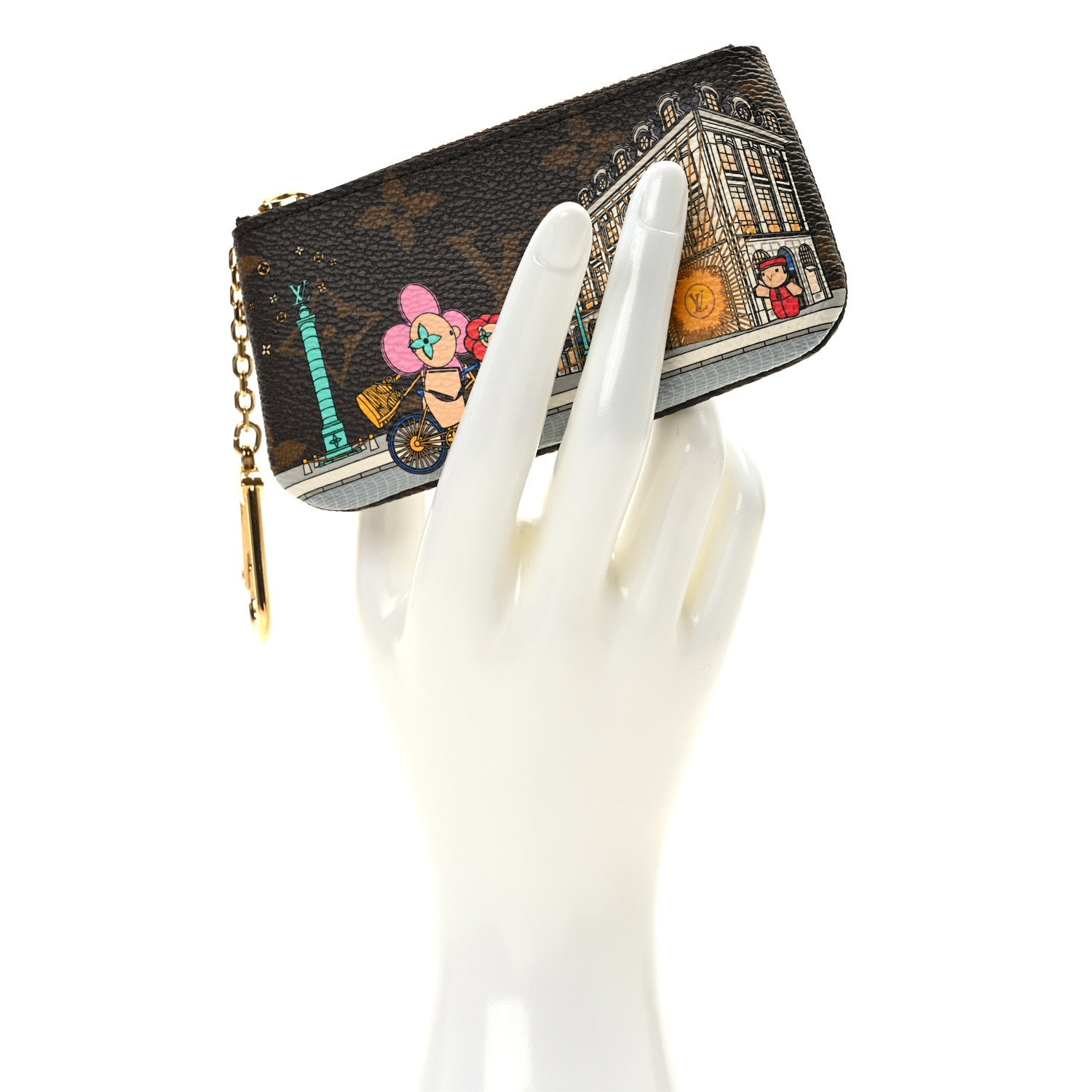 Louis Vuitton Monogram 2022 Christmas Animation Paris Key Pouch Pink 2 of 6