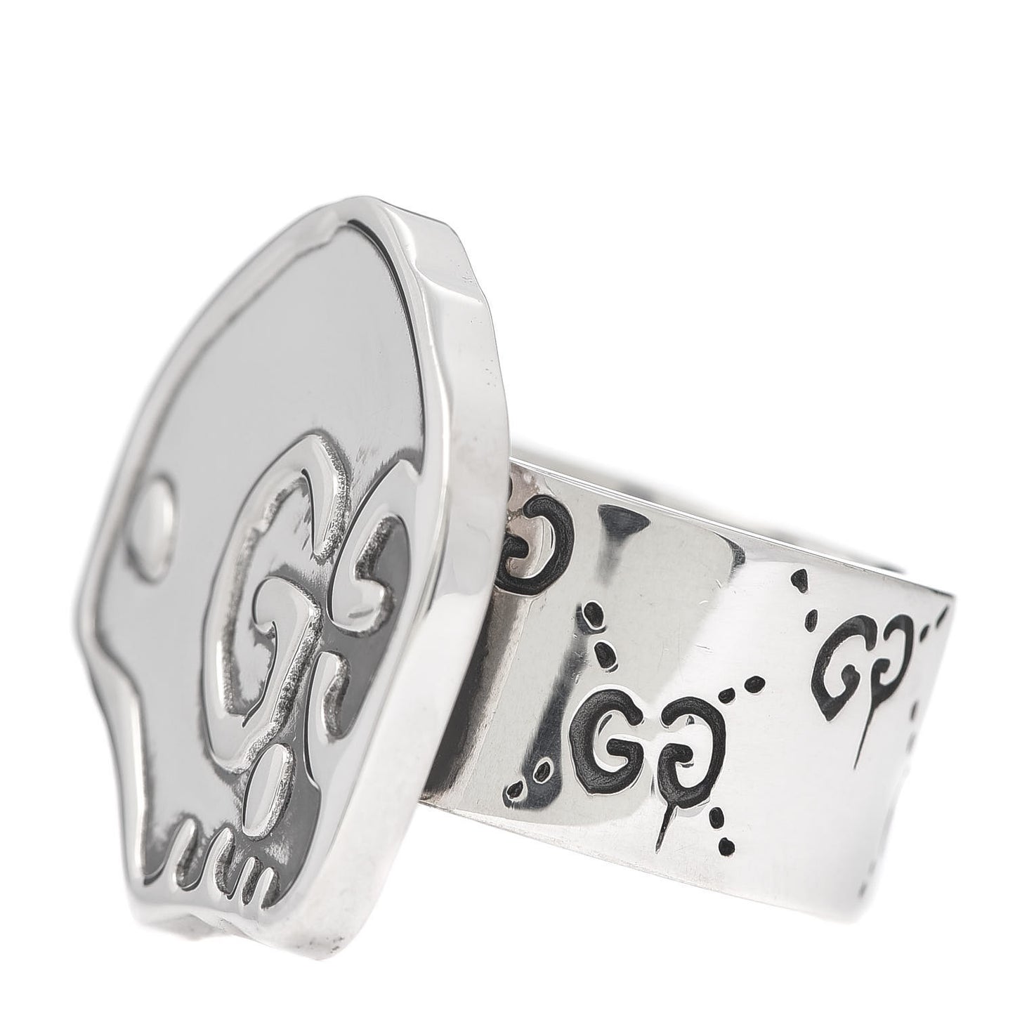 Sterling Silver GucciGhost Hamlet Skull Ring 60 9