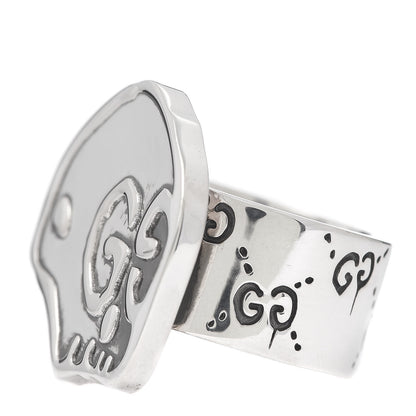 Gucci Sterling Silver GucciGhost Hamlet Skull Ring 60 9 3 of 7