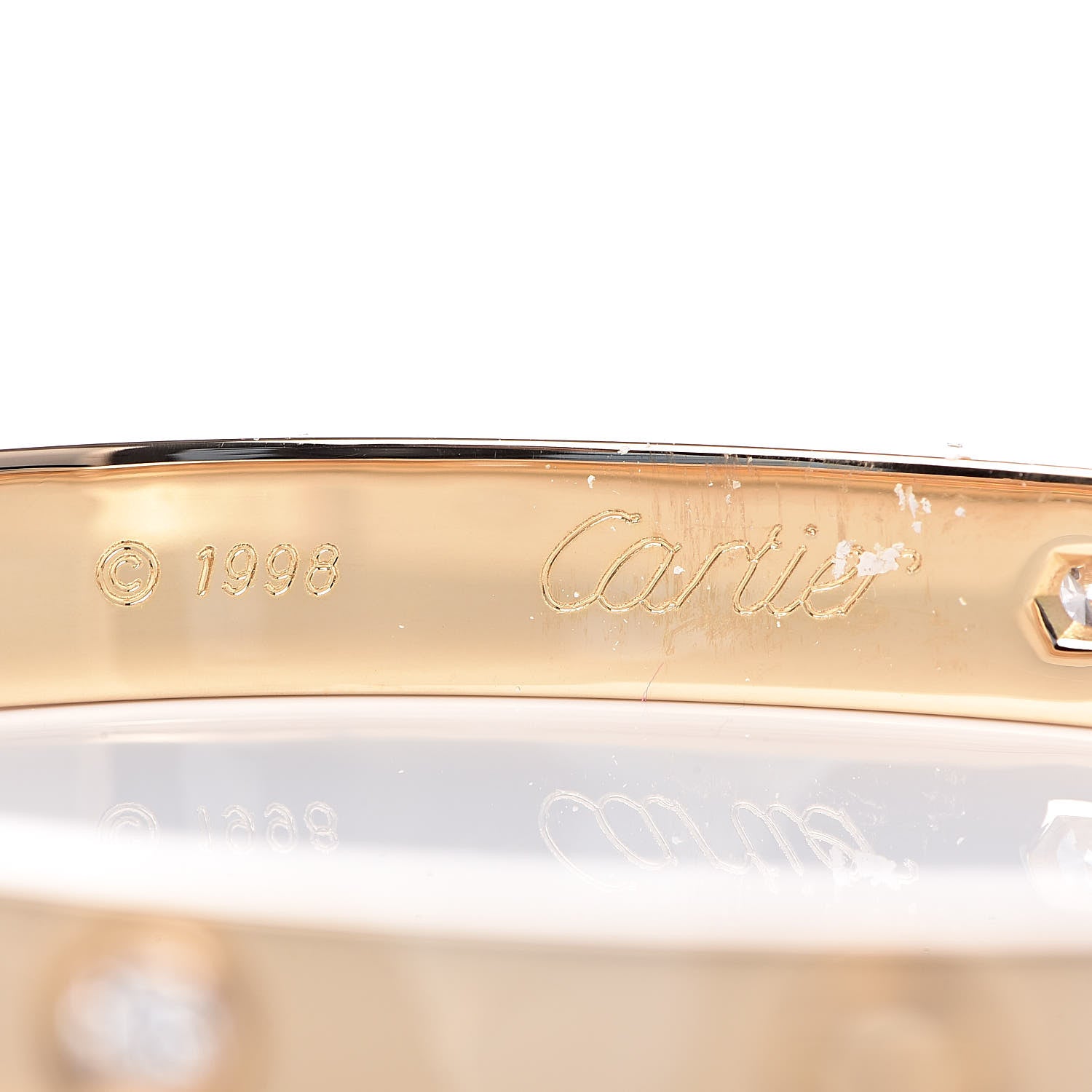 Cartier 18K Yellow Gold 6 Diamond LOVE Bracelet 18 4 of 9