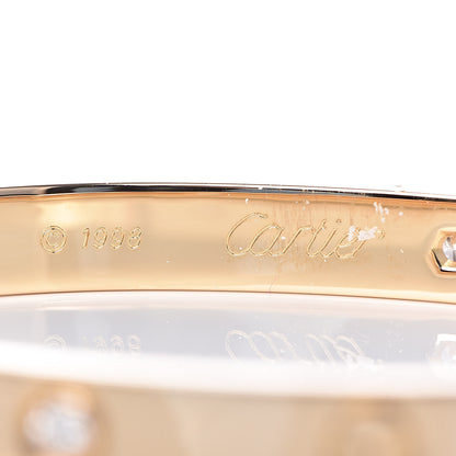 Cartier 18K Yellow Gold 6 Diamond LOVE Bracelet 18 4 of 9