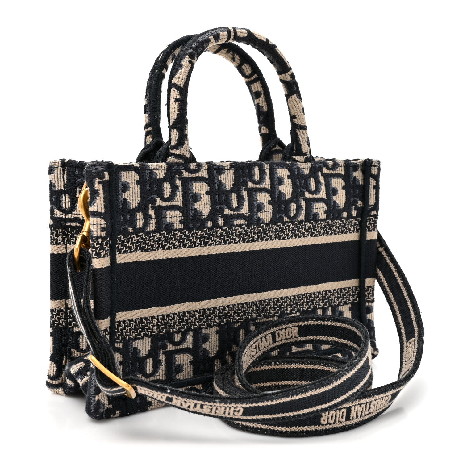 Christian Dior Oblique Mini Book Tote With Strap Blue Multicolor 3 of 11