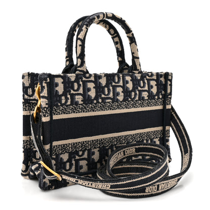 Christian Dior Oblique Mini Book Tote With Strap Blue Multicolor 3 of 11