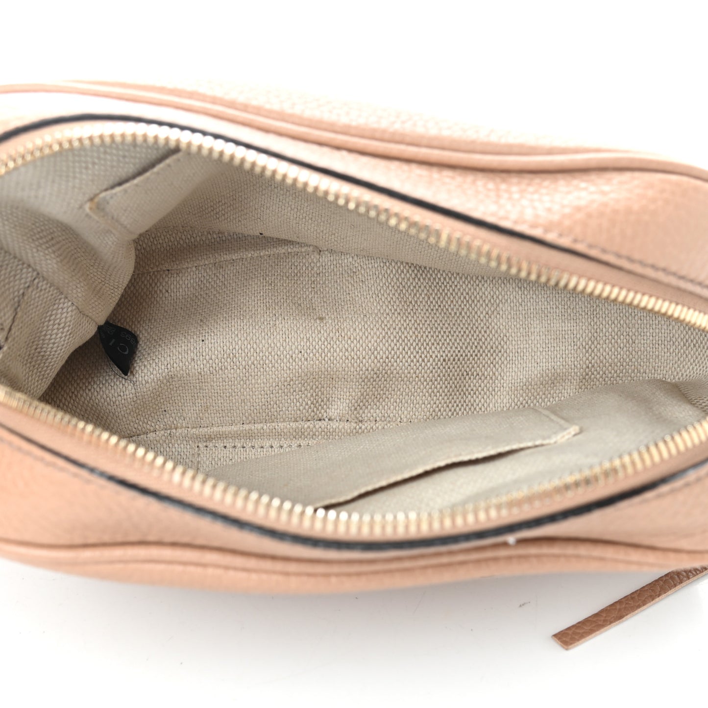 Pebbled Calfskin Small Soho Disco Bag Rose Beige