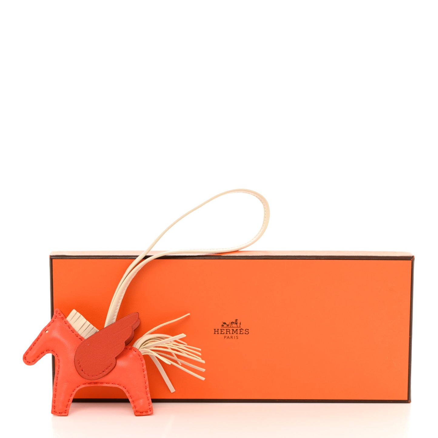 Milo Lambskin Grigri Rodeo Pegase Horse Bag Charm PM Orange Poppy Craie Terre Battue