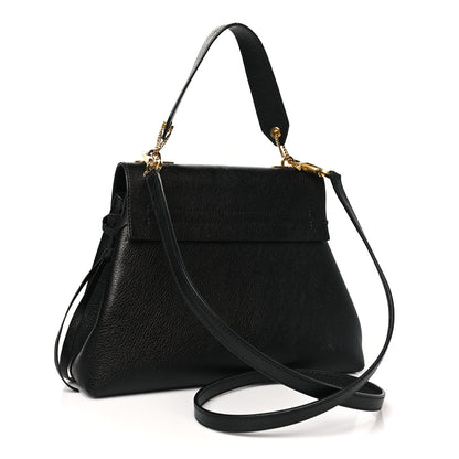 Valentino Garavani Pebbled Calfskin Large VRing Chain Shoulder Bag Black 3 of 9